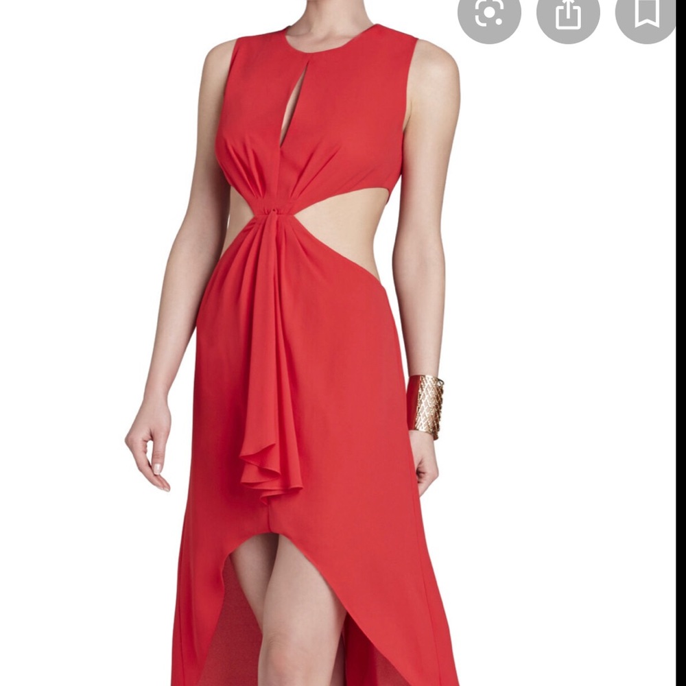 NWT BCBG Maxazria Red cutout high low dress sz 4